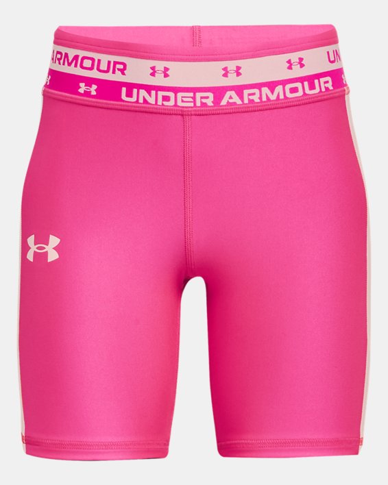 Girls' HeatGear® Armour Bike Shorts, Pink, pdpMainDesktop image number 0